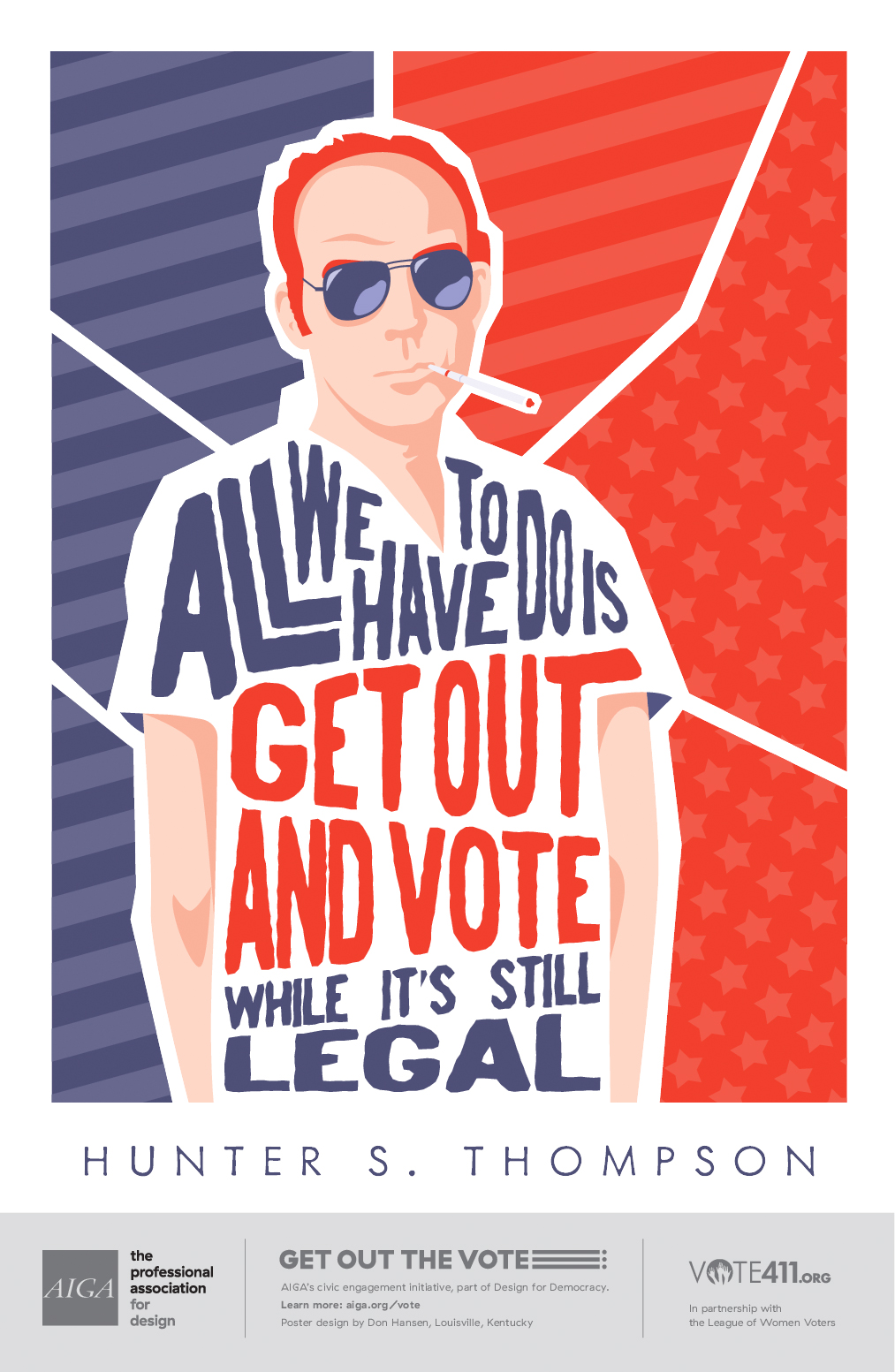 Hunter S. Thompson poster illustration