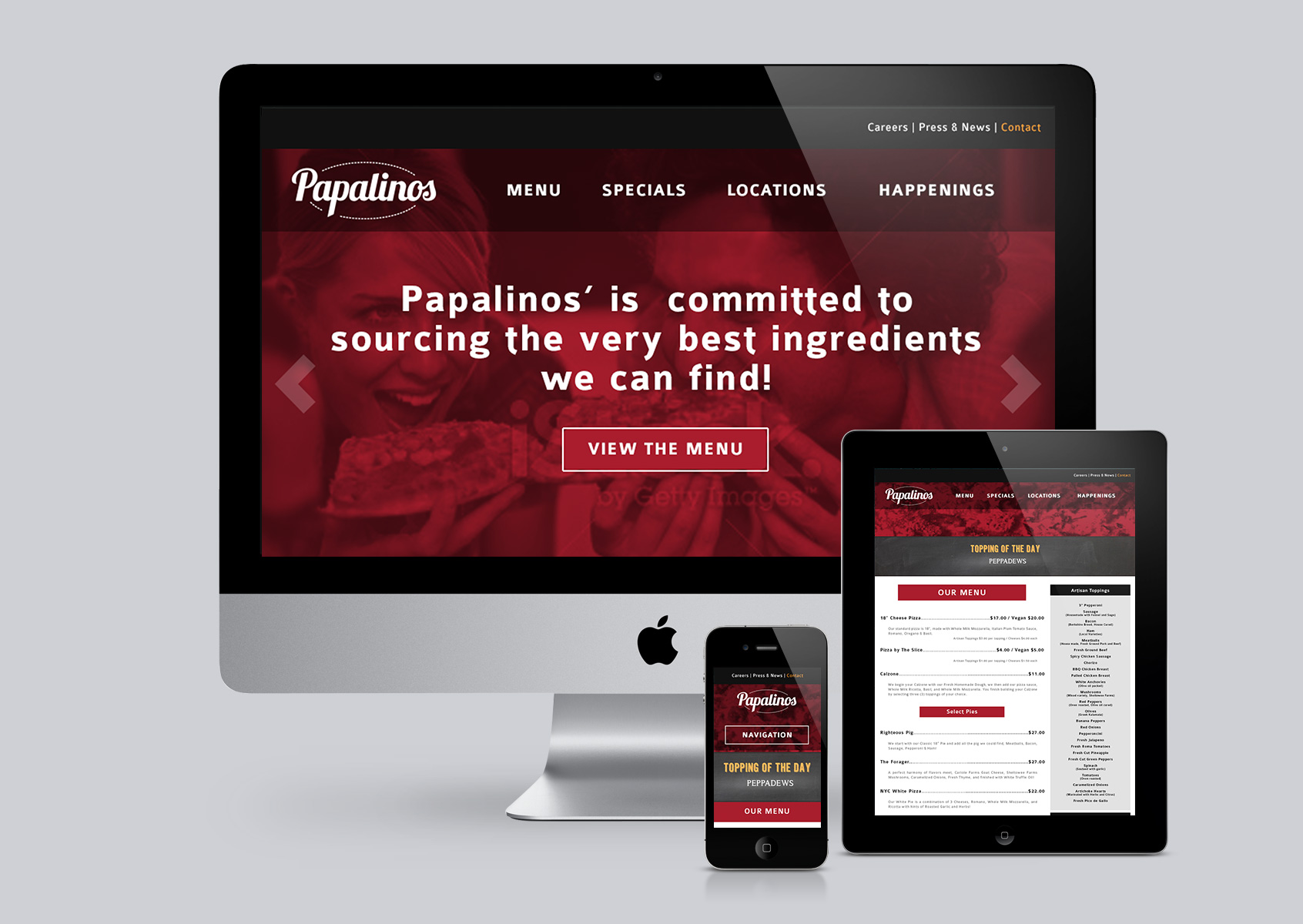 Papalinos Pizza 2013 branding