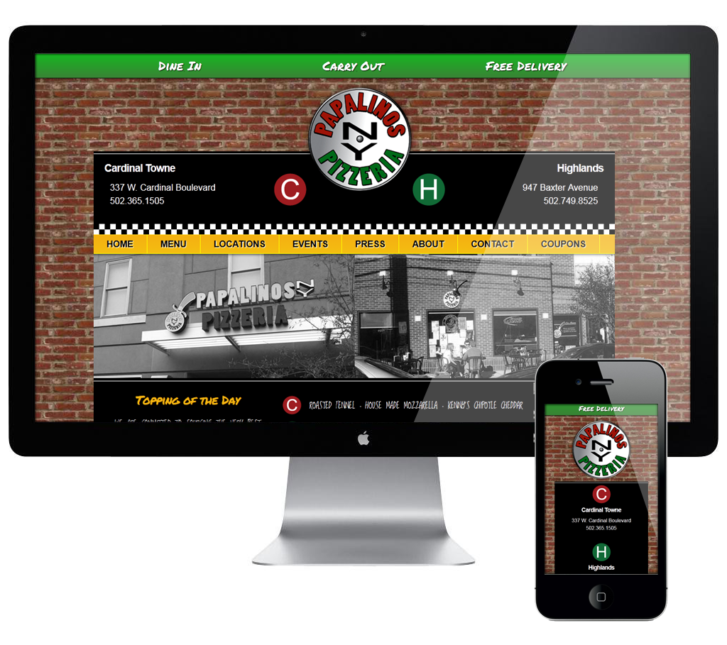 Papalinos website composition