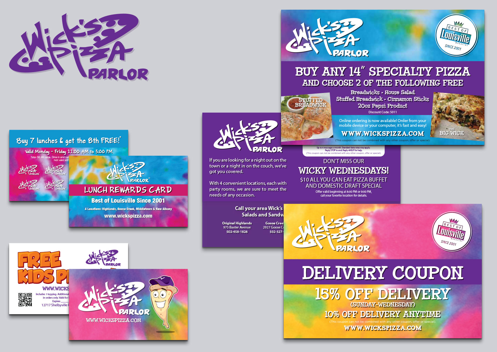 Wick's Pizza branding